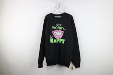 Deadstock Vintage 80s Streetwear Mens XL Don't Worry Be Happy Sweatshirt USA