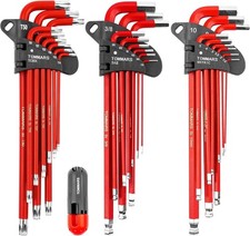 Hex Key Set Magnetic Ball End S2 Steel w/ T-Handle Hex Key Allen Wrench Set US