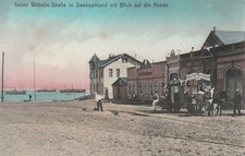 DSWA AK Kaiser-Wilhelm-Strasse, Pferdetrolly mit Werbung Transport, selten