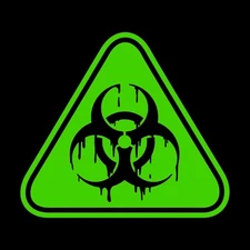Biohazard Sticker - Fluorescent Symbol Decal