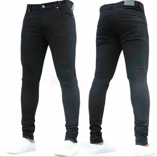 Pantalone jeans uomo denim super elasticizzato skinny slim fit tutta la vita festa - Foto 15 di 18