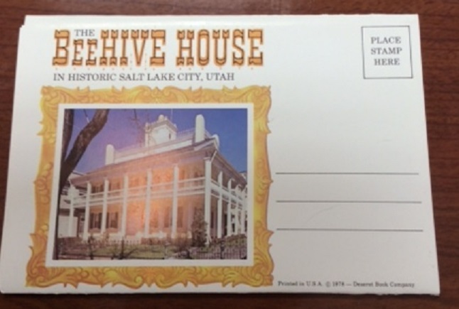 The Beehive House, Salt Lake City, Utah mailable photo/history packet