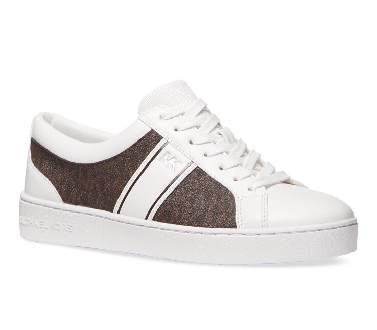スニーカー Michael By Michael Kors Embroidered Canvas Sneakers Michael Kors 8,5 Juno Stripe Lace up Brown Woman's Canvas MK