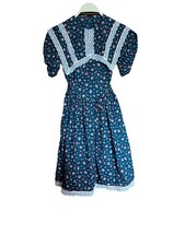 Vintage Handmade Young Girls Floral Lace Trim Dress