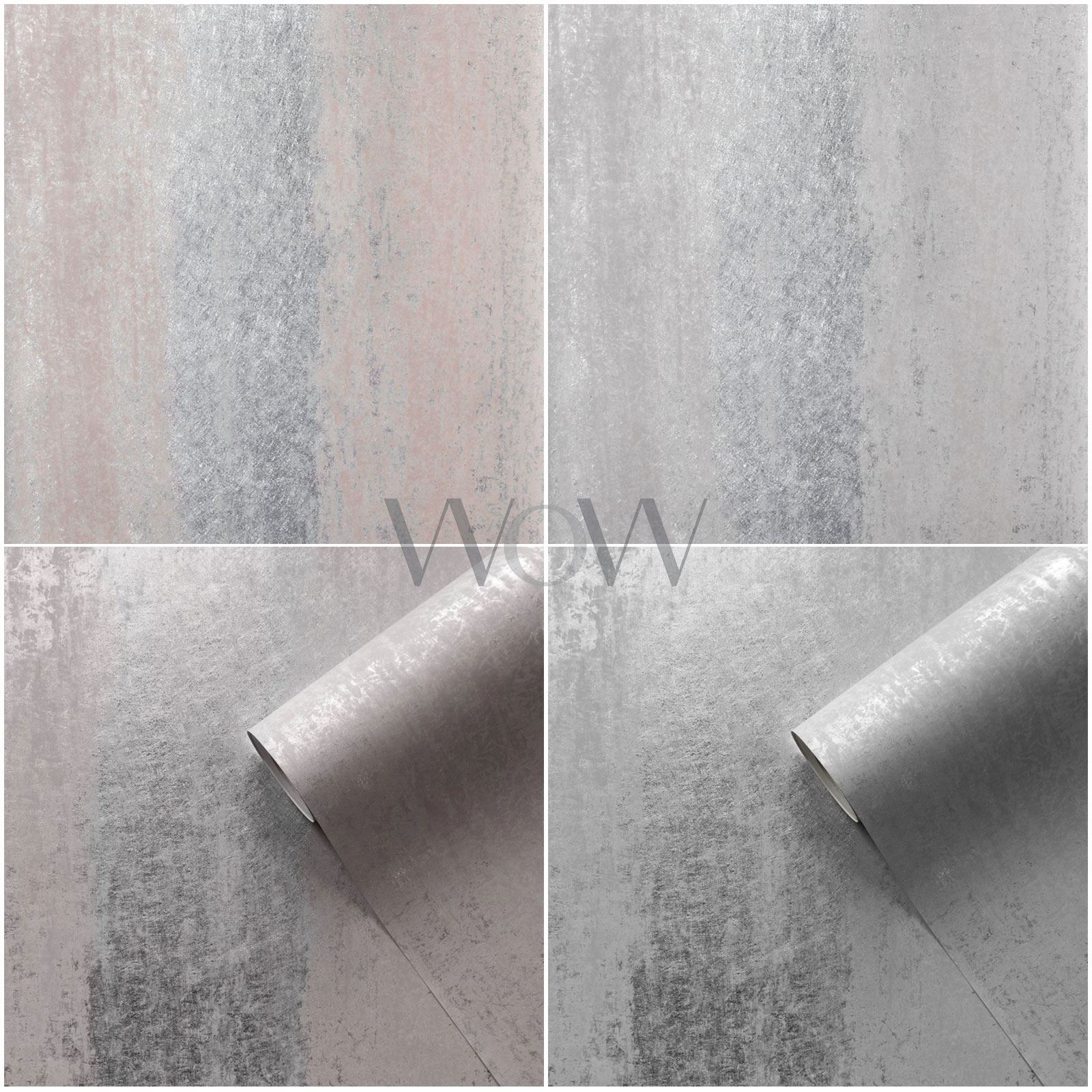 MURIVA SIENNA OMBRE METALLIC VINYL WALLPAPER MATTE SMOOTH PINK SILVER