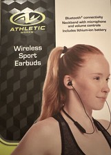 Athletic Works Bluetooth Sports in-Ear Headphones, Black,