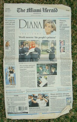 LADY DIANA WORLD MOURNS PEOPLE'S PRINCESS-MIAMI HERALD-SEP 1