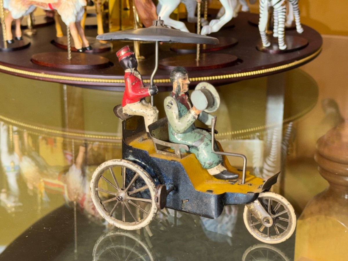 VINTAGE 1907 Lehmann Tin Wind-up New Century Cycle,SPRING WORKING