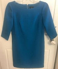 EUC Ann Taylor Teal Green Shift Dress Sz 4 Petite