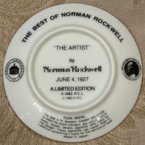 Norman Rockwell Miniature Collector’s Plate “THE ARTIST” Vintage D1-43 - Picture 2 of 2