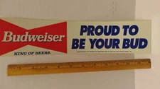 Vintage Budweiser BUMPER STICKER  13 x 3 inches in size NEW