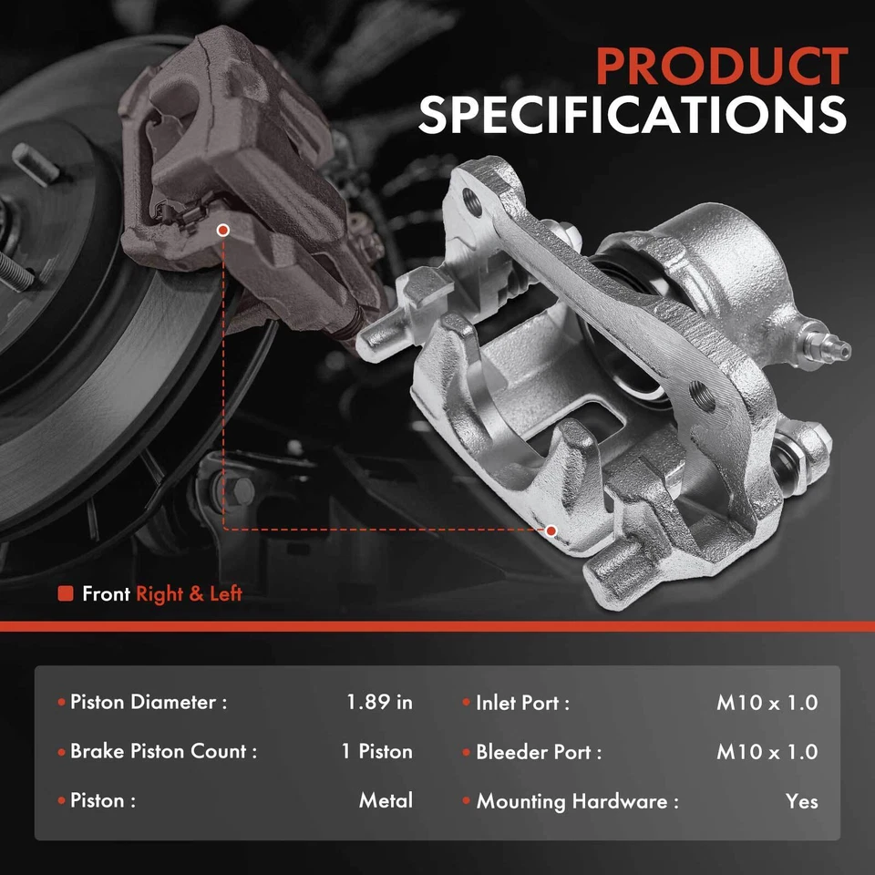 2x Front Left & Right Brake Caliper with Bracket for Chevy Tracker Suzuki X-90 - Image 2 of 4