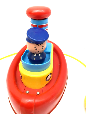 VINTAGE 1967 FISHER PRICE #139 TUGGY TOOTER PULL TOY BOAT | eBay