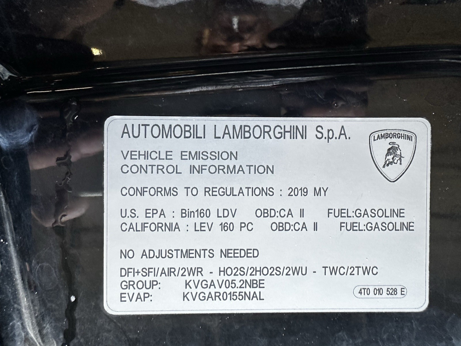 Lamborghini Huracan Spyder Rear Engine Trunk Lid Deck Part No. 4T7827029  OEM