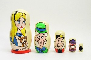 alice in wonderland nesting dolls