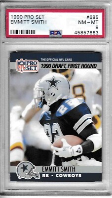 1990 Pro Set EMMITT SMITH Rookie Card RC Dallas Cowboys #685