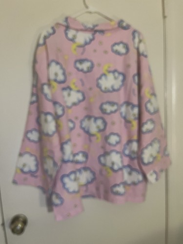 Women’s INTIMATES by Liz Banks Pink W/clouds PJ Set Drawstring Pants Button Top - Picture 4 of 8