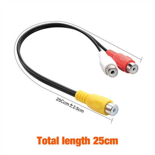 RCA Female to 2 RCA Male Y-Cable Audio Speaker Adapter Splitter Connectors Cord - Afbeelding 5 van 11