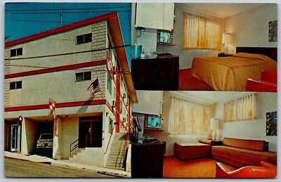 Postcard CA Avalon California Catalina Island Cloud 7 Hotel Two TVs On A15