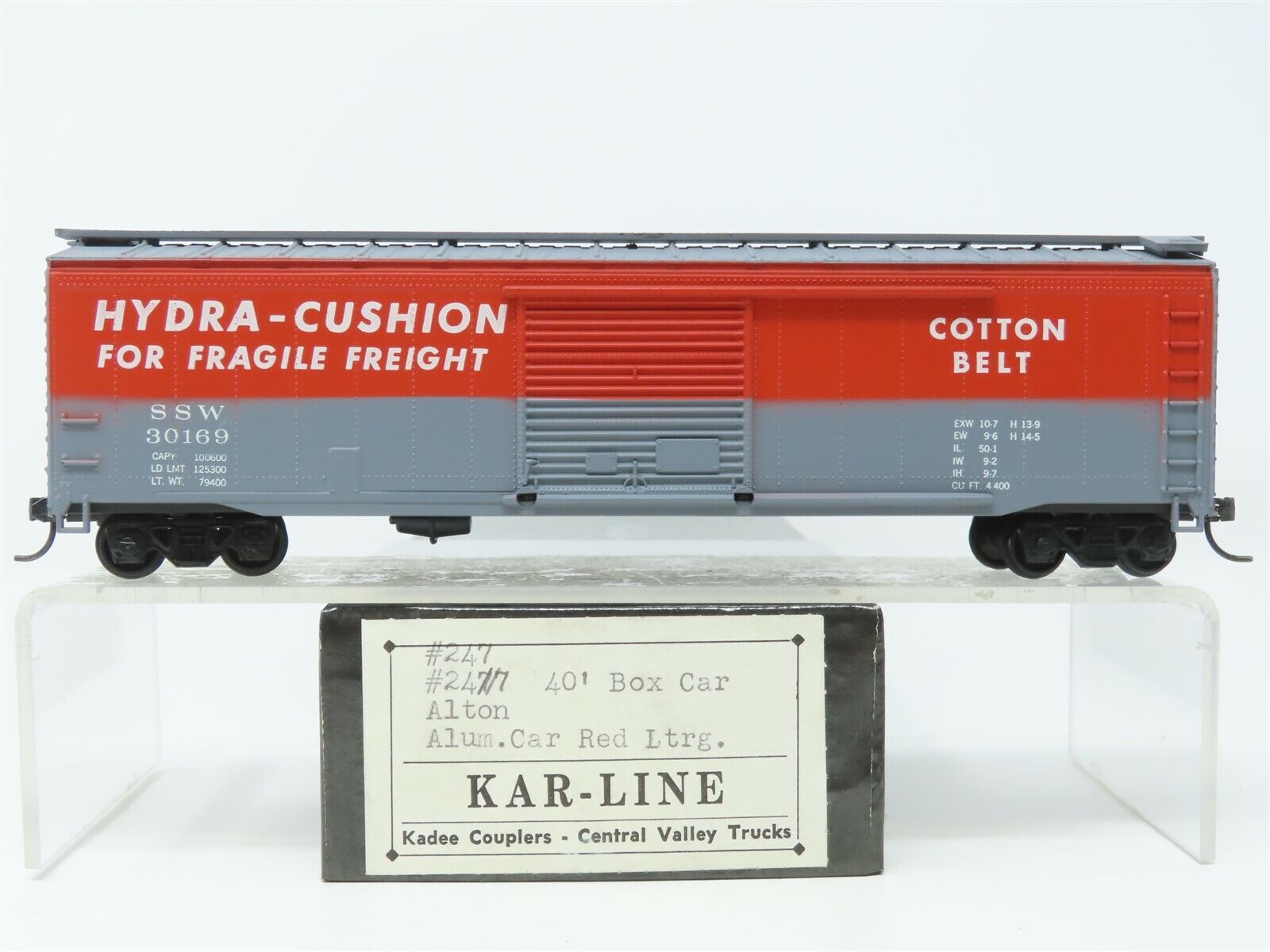 HO Scale Kar-Line SSW Cotton Belt 50' Single Door Box Car #30169
