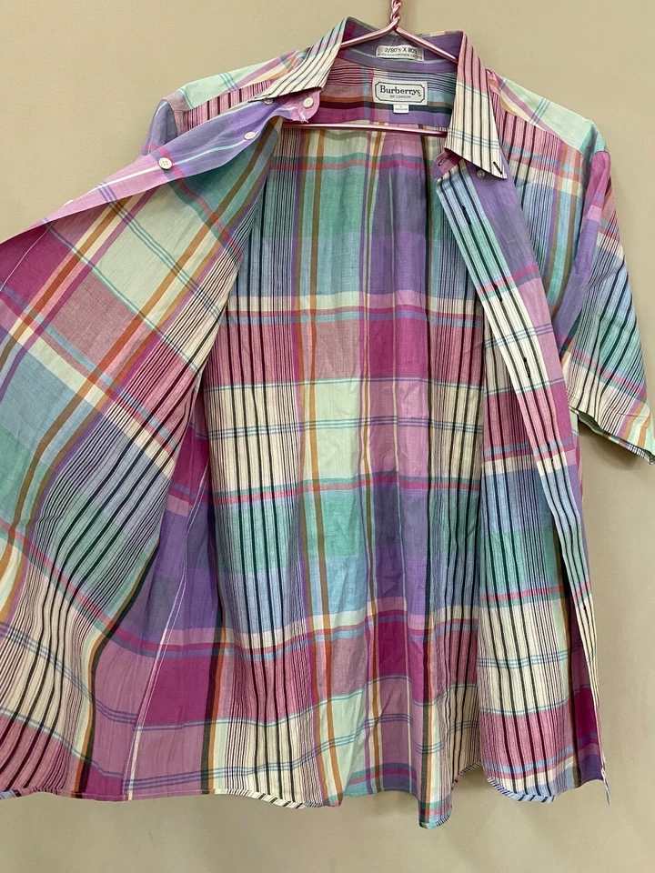 Camisa vintage a cuadros Burberrys of London para hombre L 2/80s x 80s manga larga Foto 2 de 4