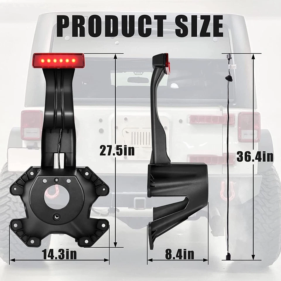 Soporte de montaje de soporte de neumático de repuesto para Jeep Wrangler 07-2018 - neumático de repuesto Foto 4 de 4