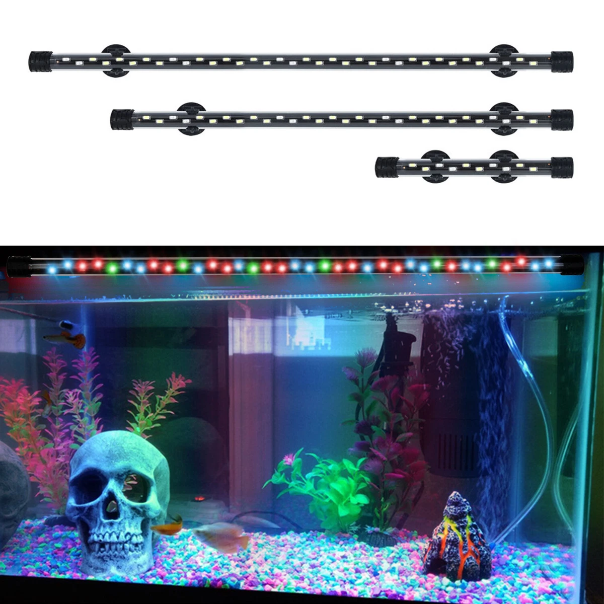 Justitie Van streek Kardinaal Aquarium LED Light Fish Tank Lamp Submersible Waterproof Strip Light  Multicolor | eBay