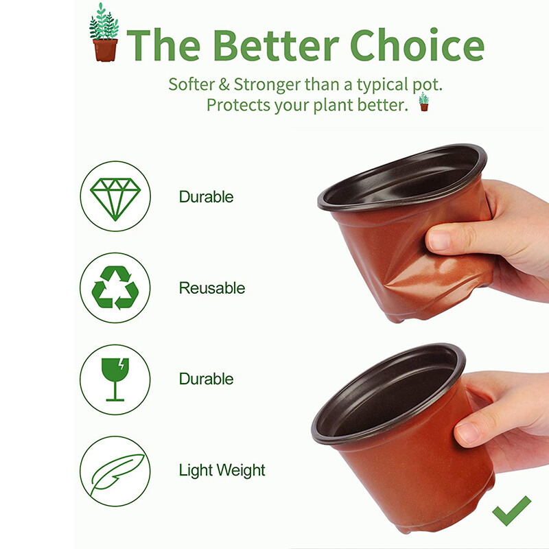 100Pack Plant Pots Plastic Terracotta Bucket Herb Flower Pots Planter