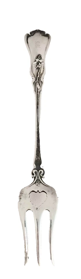 Tenedor de ostra Violet by Whiting Sterling perforado - Mono'd R 1909 Foto 4 de 4