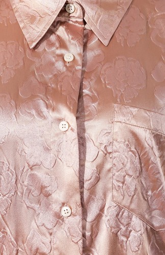 Acne Studios Sophi Shiny Floral Embossed Shirt Blouse Old Pink Size 34 / XS - Picture 5 of 7