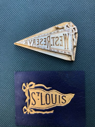 c. 1910 BRASS WESTERN RESERVE UNIV. PRINTER BLOCK/ CUT/ LETTERPRESS a rare find! - Picture 2 of 6