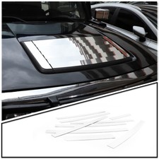 9PCS Chrome Silver Stainless Steel Hood Cover Trim For Hummre H3 2005-2009