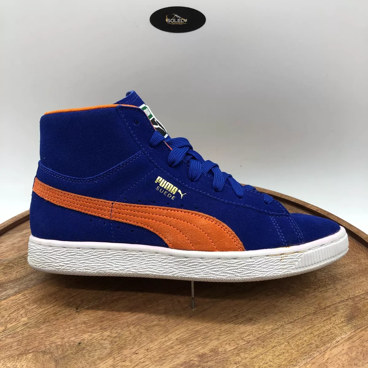 Puma Suede Classic High Blue Orange Lifestyle Sneakers Shoes Mens US Size 6