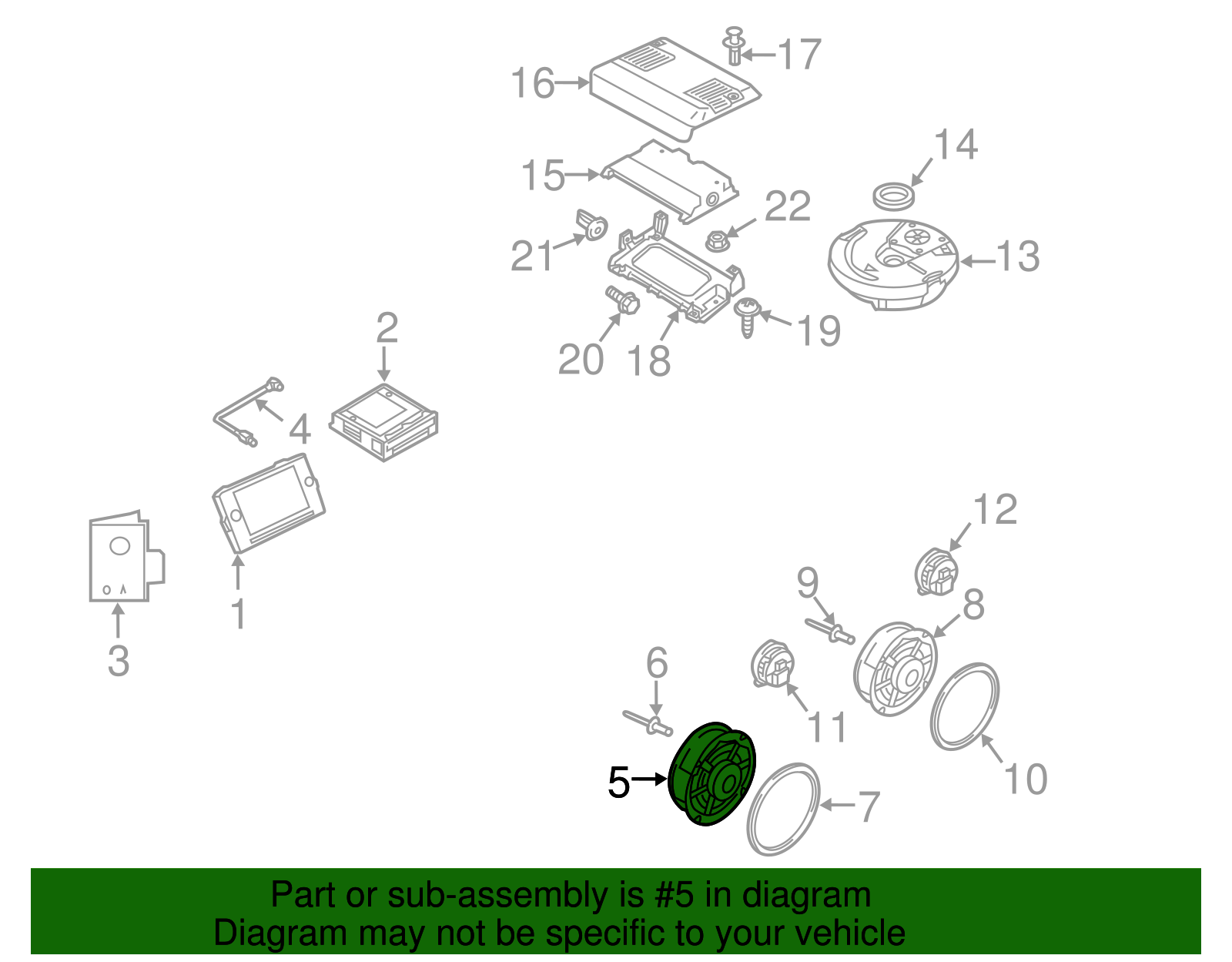 Subwoofer Ersatz Für Volkswagen 2017-2019 - OEM 5NA035453 & 5NA035454