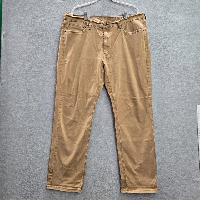 Levi's 541 Men Pants 38X32 Beige Athletic Taper Denim Logo Cotton Elastane