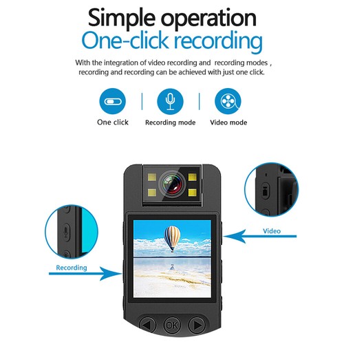 1080P 180° Rotatable lens Video Recorder DVR Night Camcorder Mini Body Camera - Picture 5 of 14
