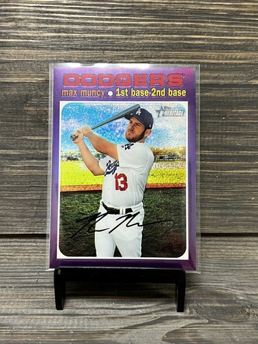 2020 Topps Heritage Max Muncy THC-167 Chrome Purple Refractor LA Dodgers - Picture 1 of 2