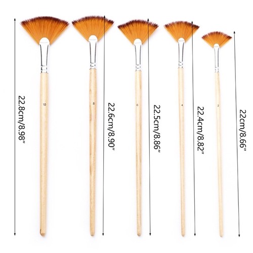 5 Pcs Multifunctional Paint Brush Fan Brushes Set Nylon Hair Painting Brushes - Picture 8 of 8