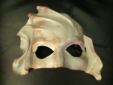 Unique Classy Real Leather Thick Masquerade Handmade Mask Art Silver Halloween