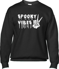 Spooky Vibes Trick Or Treat Halloween Costume Party Skeleton Mens Sweatshirt