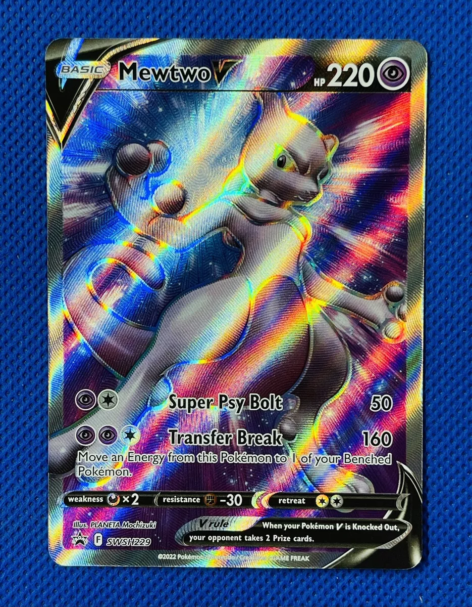 Pokemon Go Mewtwo V - Full Art - Black Star Promo SWSH229 - Near Mint/Mint