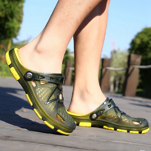 Men's Clogs Garden Sandals Summer Water Shoes Barefoot Slip On Flat Beach Swim - Picture 9 of 15