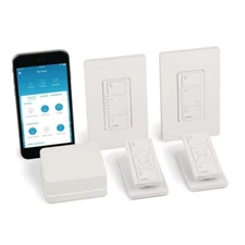 Lutron Caseta Wireless Dimmer kit with Smart Bridge and remotes P-BDG-PKG2W