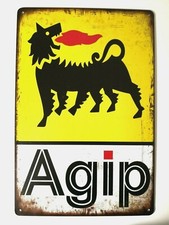 Targa agip service gasoline stampa metallo vintage retrò pub bar poster arredo