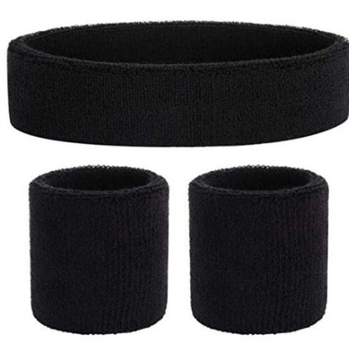 Sweatbands Wristbands Headband Sweat Band for Sport Tennis Badminton Yoga Cotton - Picture 7 of 16