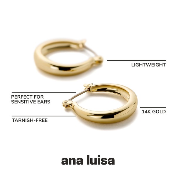 Alternate view of Ana Luisa Venus Endless Hoop Earrings 14k Gold Plated Silver Rhodium Pl...