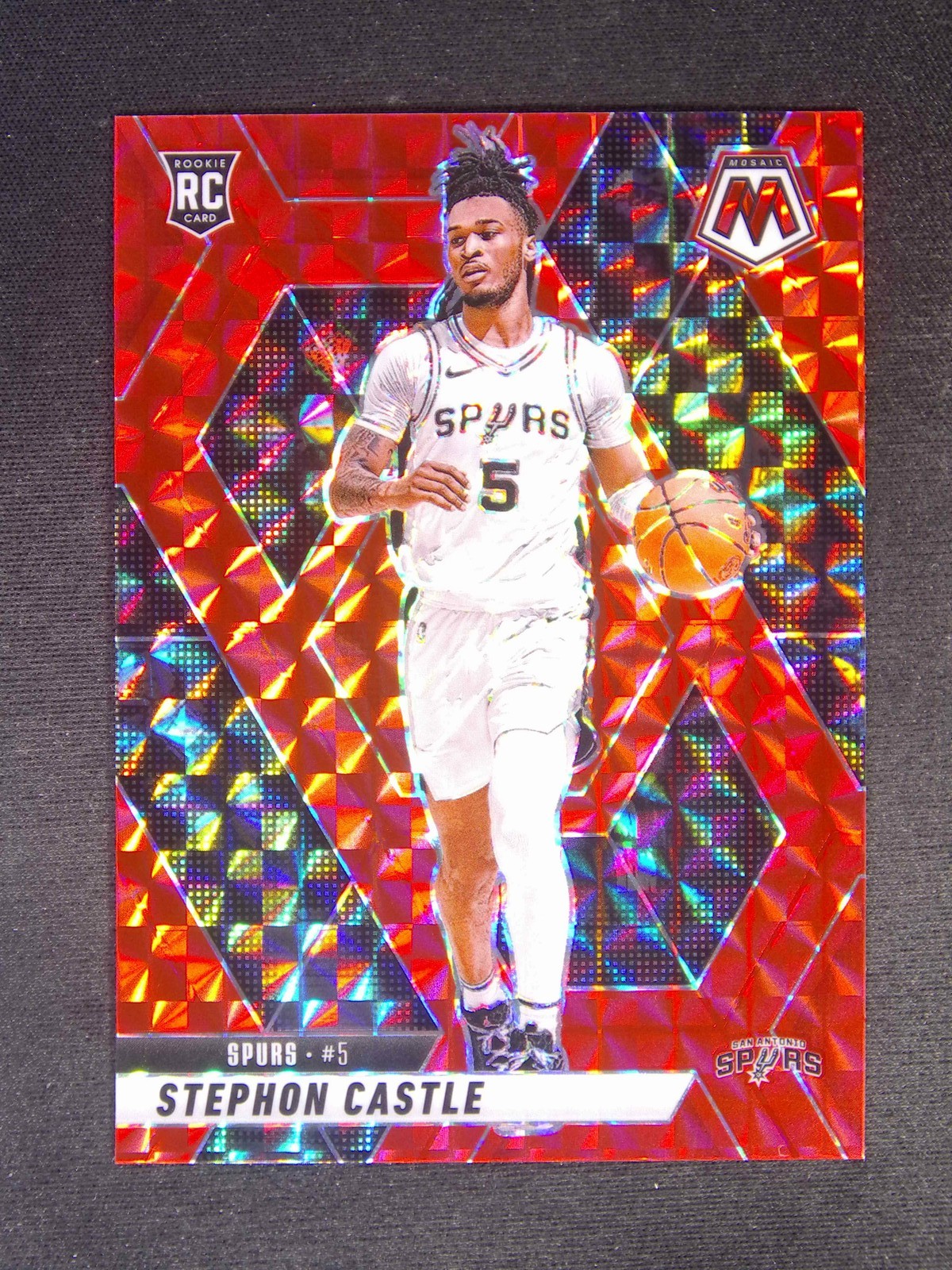 2024-25 Panini Mosaic Stephon Castle #236 RC Rookie Red Prizm