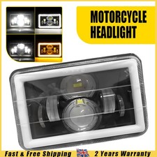4x6"inch Fit Honda Suzuki DRZ LED Projector Headlights DRL Hi-Lo Beam Motorcycle