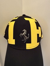 Ferrari Scuderia Black Yellow Baseball Cap Hat Metal Horse Logo Racing F1 Ferrari Scuderia Black Yellow Baseball Cap Hat Metal Horse Logo Racing F1