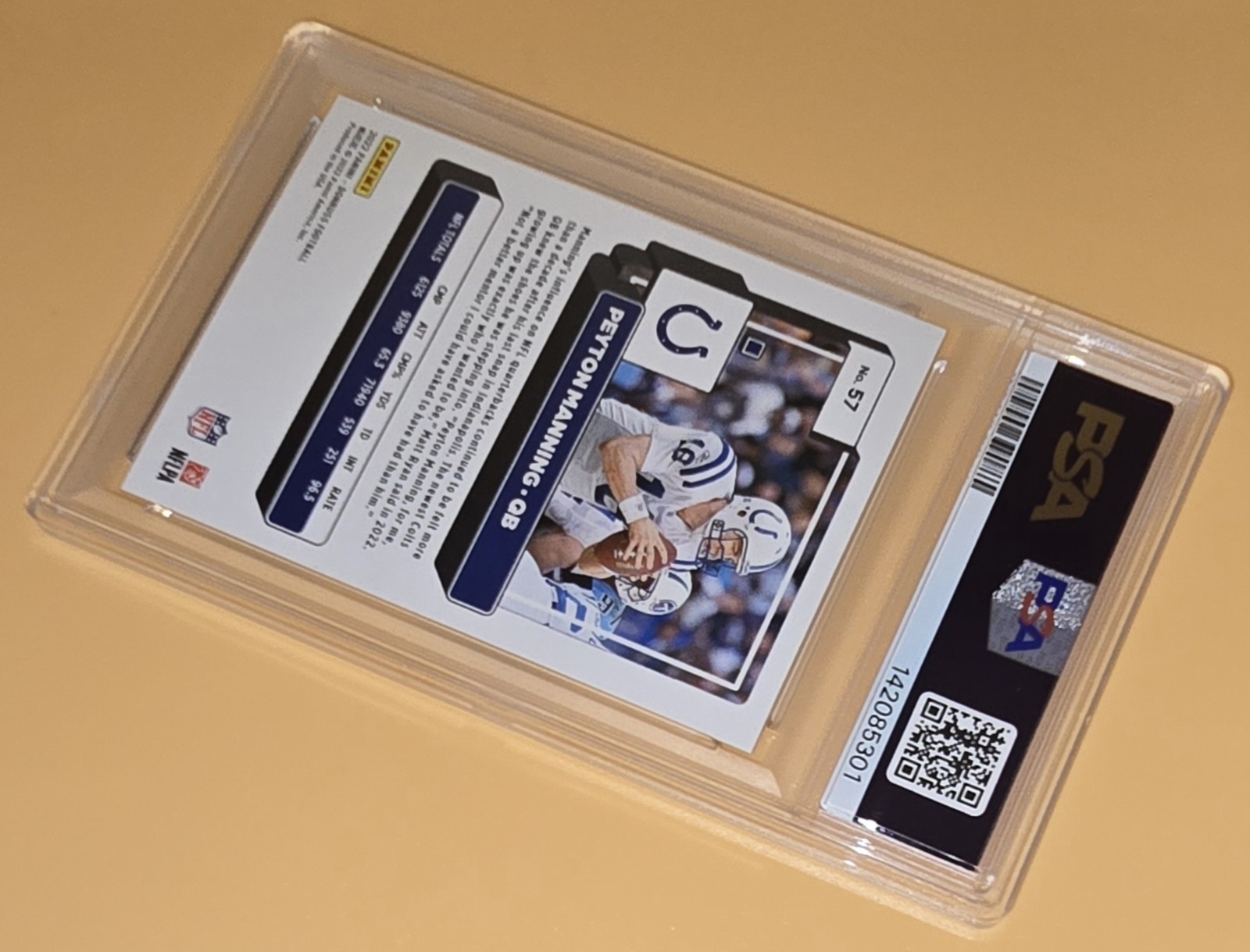 Peyton Manning PSA 10 Low Pop 2022 Panini Donruss 57 Indianapolis Colts NFL Card view 12